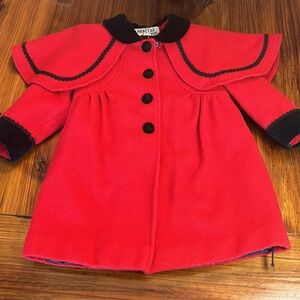 Little Girls Red/black Coat